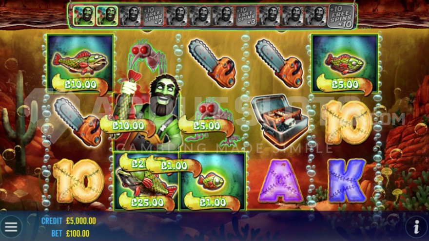 Wild Fisherman on the second reel during Free Spins