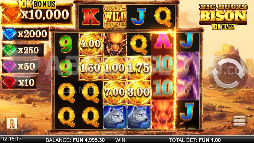 Six coin symbols on reels 2, 3, and 4 activating the bonus game