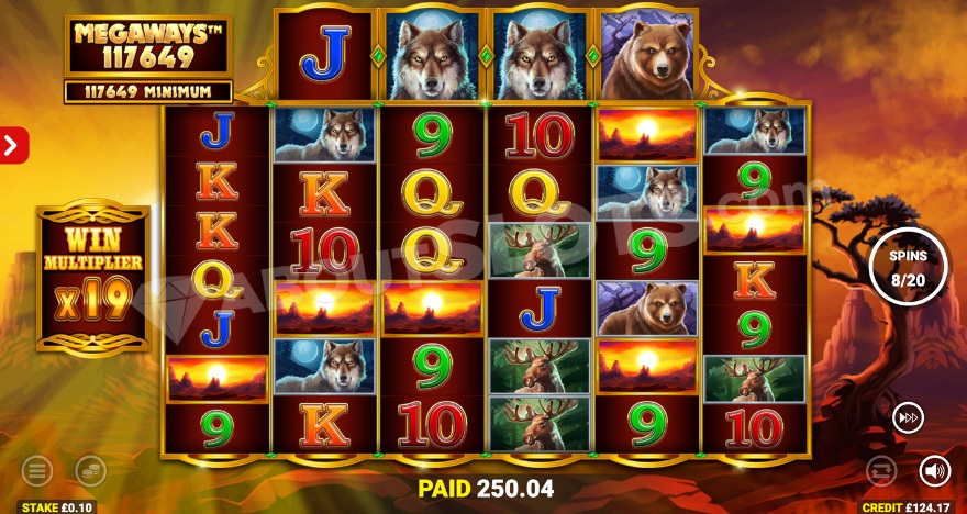 Bonus game with free spins and mystery symbols on the reels.