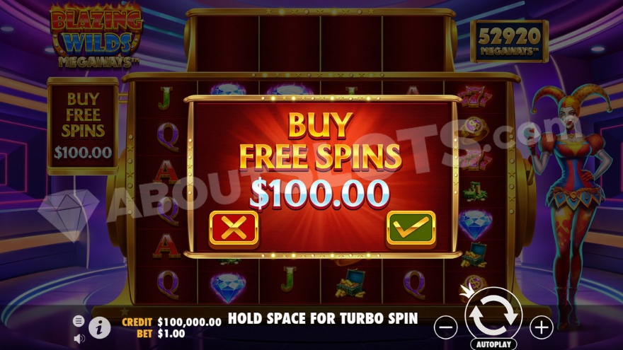 Bonus buy feature with one option to choose from
