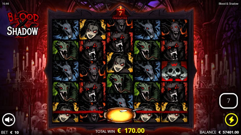 Cursed Spins feature image showing expanded game field