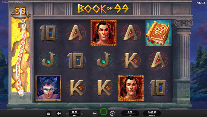 Book of 99 slot free spins feature activation screen