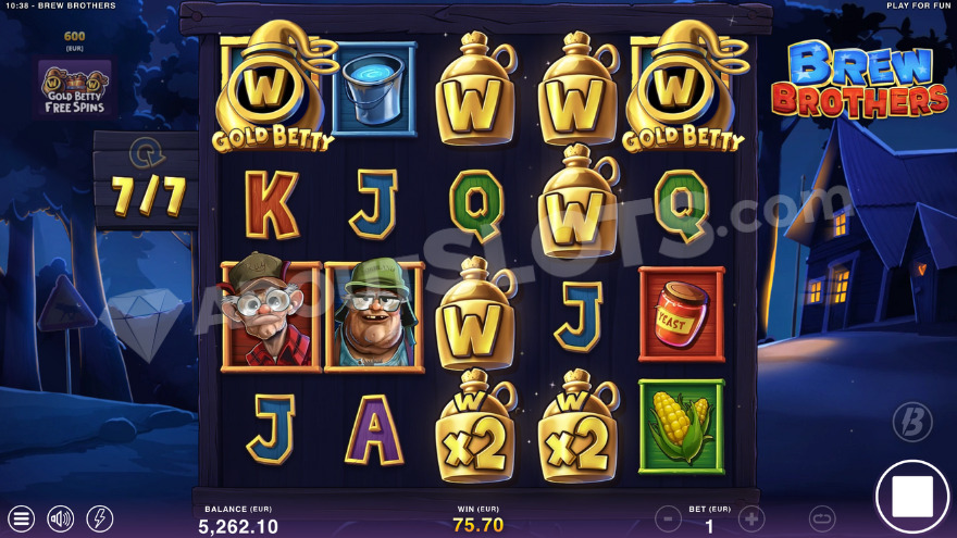 Super bonus free spins with two Gold Betty symbols