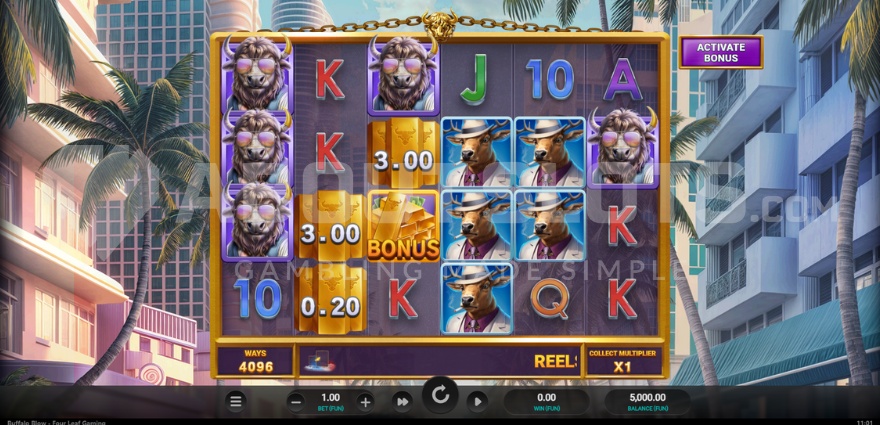 Screenshot of Buffalo Blow base game with 6x4 layout