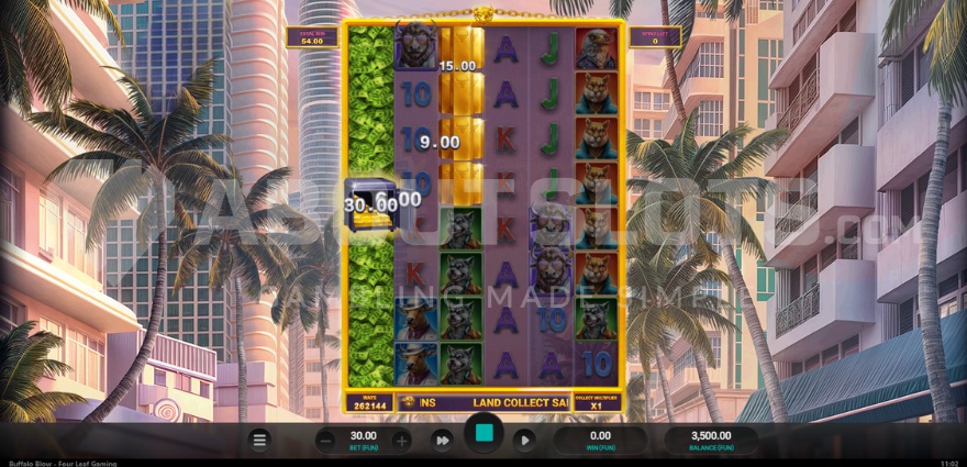 Screenshot of Cash Collection feature with 4 cash symbols being collected