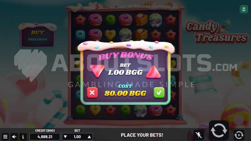 Candy Treasures 80X Feature Buy option