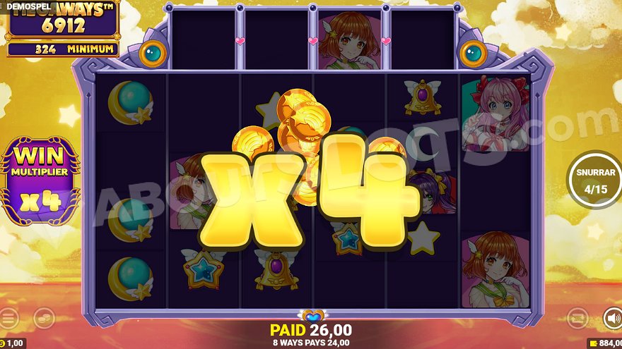 Win multiplier increases up to 4X during free spins.