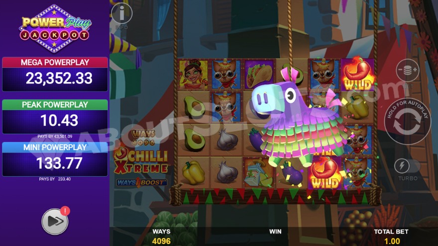 Wild Piñata feature demonstration in Chilli Xtreme Powerplay Jackpot