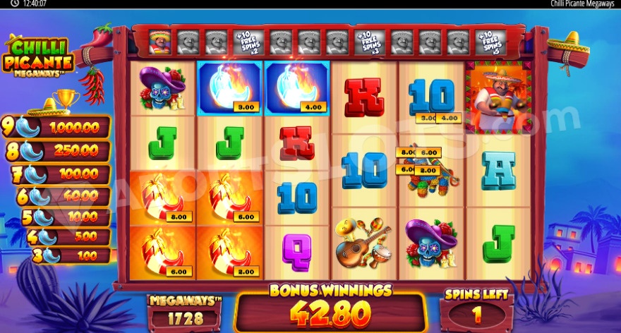 Chilli Picante Megaways Hot Cashpot feature demonstration