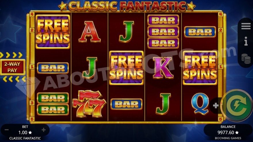 Free spins feature activation when three scatter symbols appear.