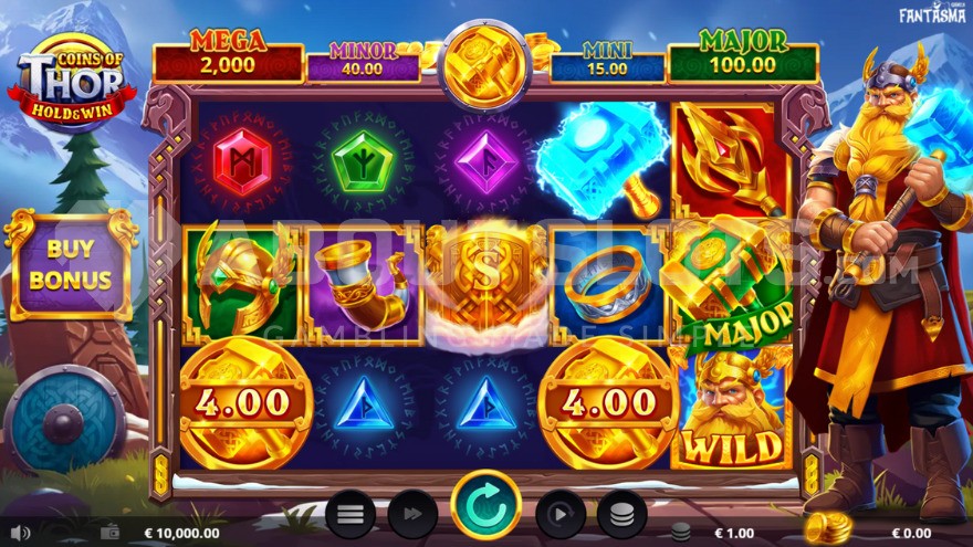 Coins of Thor base game screen with Feature Buy option