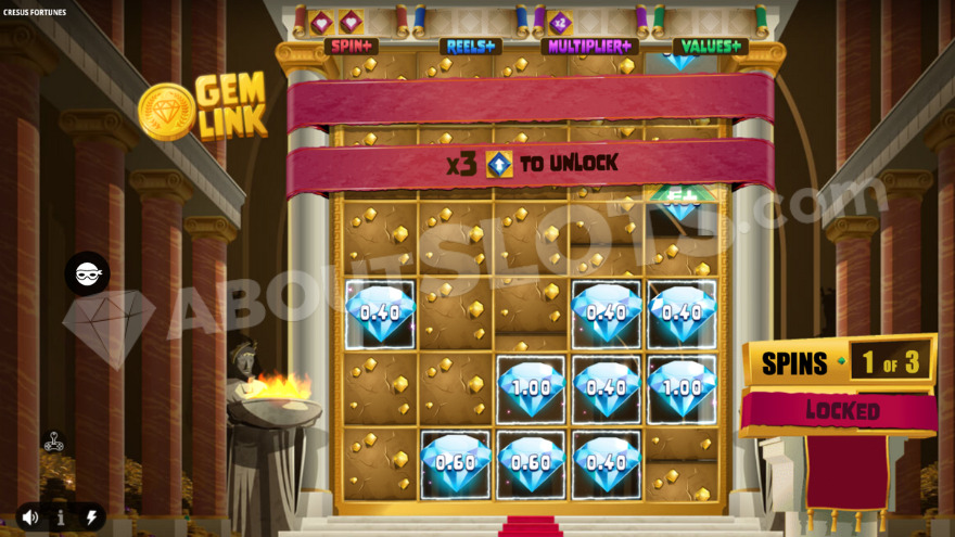 Gem Link Respins with diamond symbols locked on certain reels.