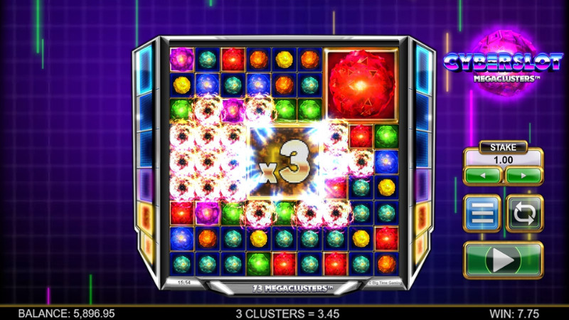 Cyberslot Megaclusters expanded grid with multiple symbols