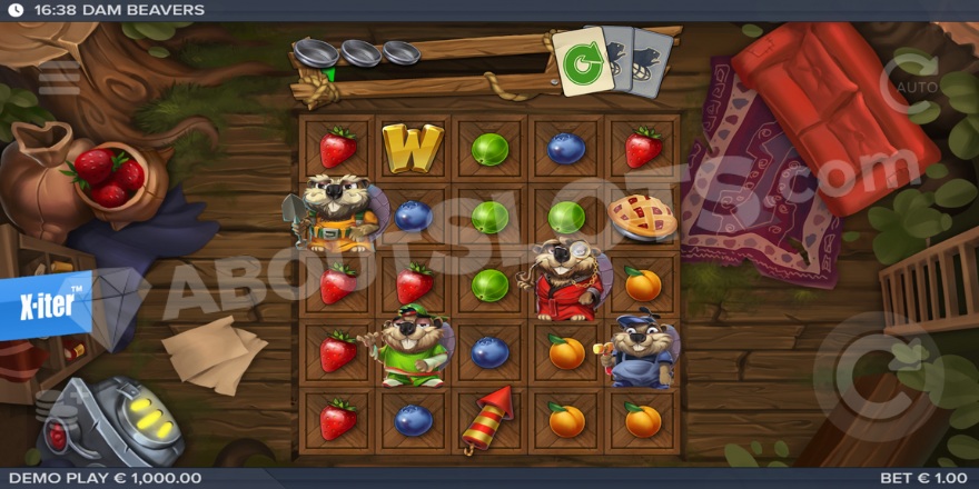 Main view of Dam Beavers slot game