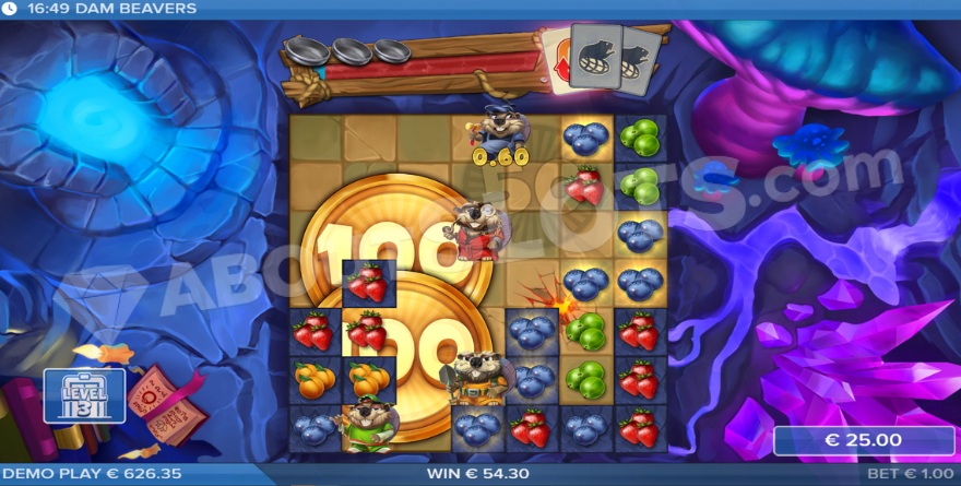 Third level view of Dam Beavers slot game