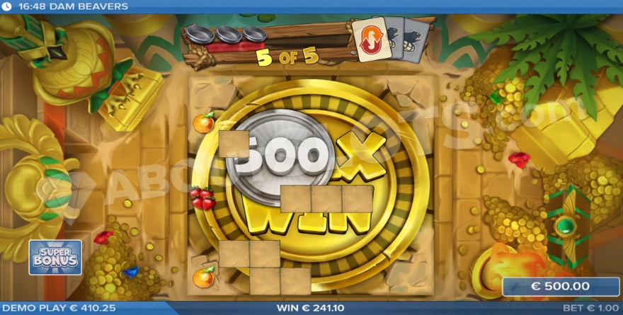 Maximum win screenshot in free spins mode