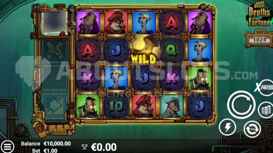 Wild Symbol on the 3rd reel in Depths of Fortune base game