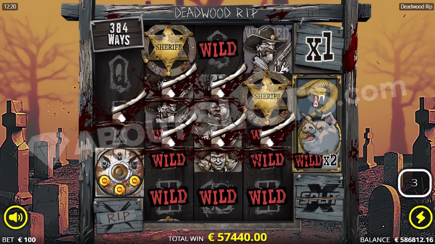 Screenshot of shootout and quick draw features during Salvation Spins bonus