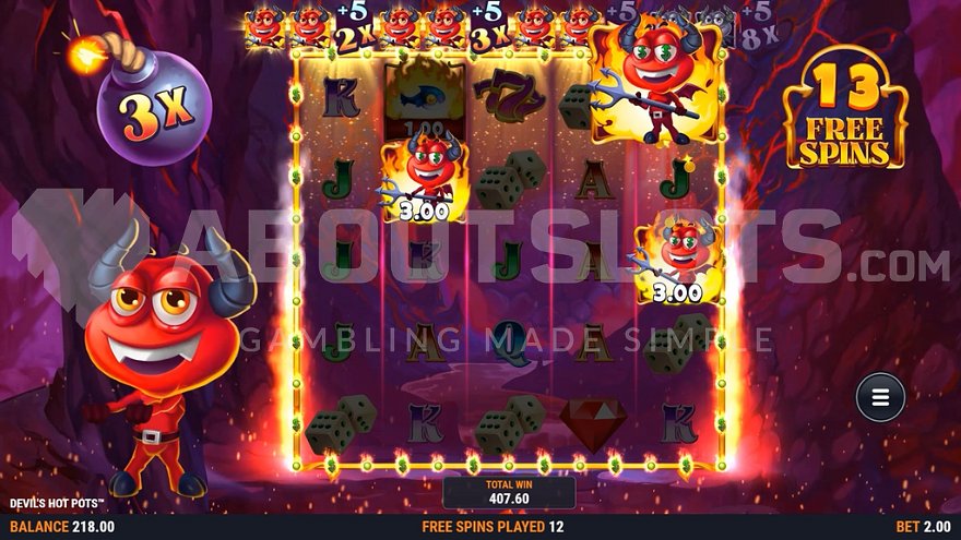 3X multiplier during free spins feature