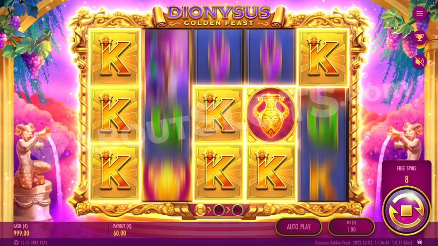 Image of the Free Spins feature in action