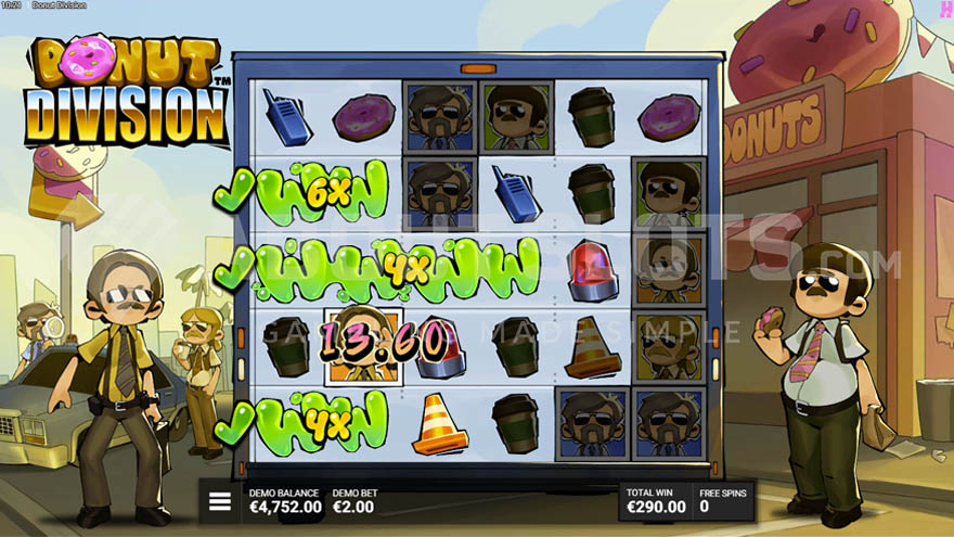 Stakeout Bonus activated with sticky wild symbols on the reels