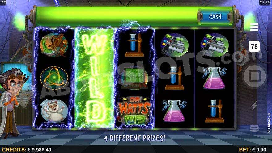 Dr Watts Up free spins feature activation screen