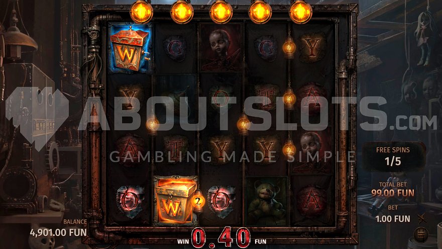 0.4X win during free spins mode in Dreadworks slot