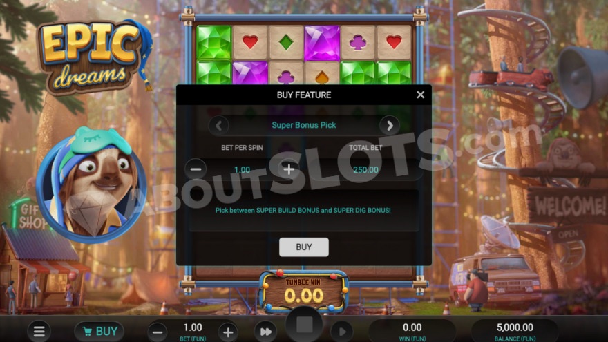 Feature Buy function with options to choose between regular and enhanced bonus.
