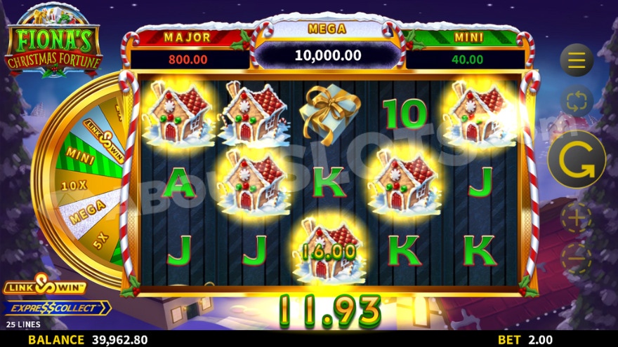 Fiona's Christmas Fortune slot main game screen