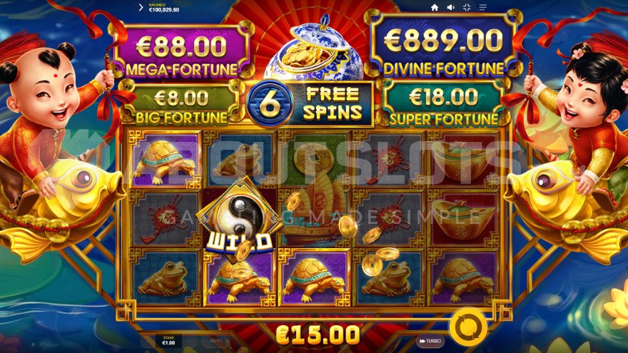 Free Spins feature with one wild symbol on the second reel