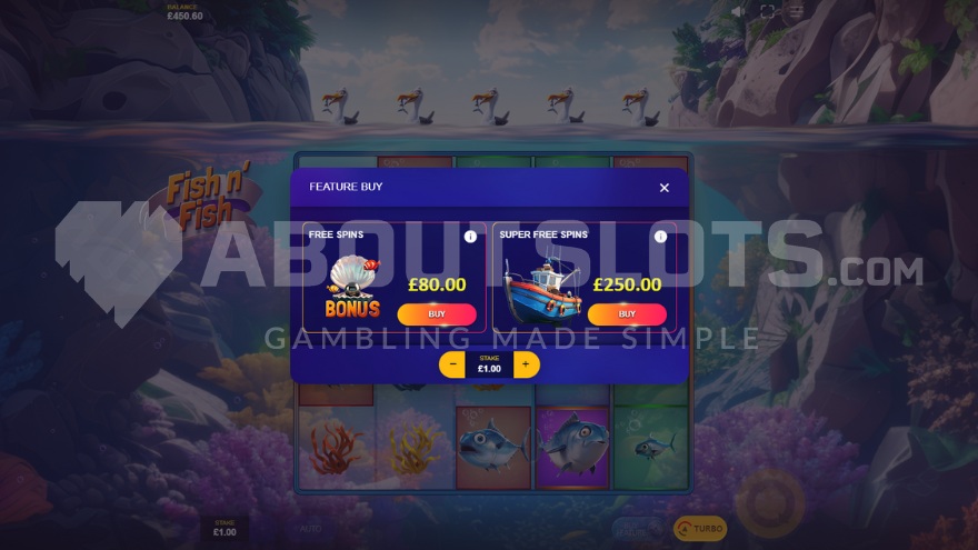 Screenshot of the Feature Buy menu with available bonus options