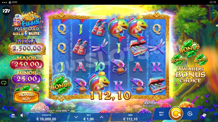 Base game with jackpots displayed on the left side