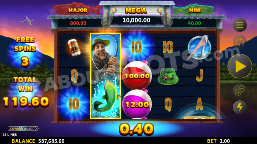 Fishing Float of Cash free spins feature with enhanced prize values