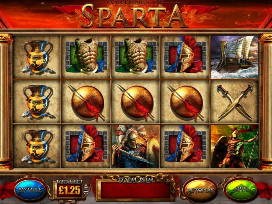 Fortunes of Sparta slot gameplay screen