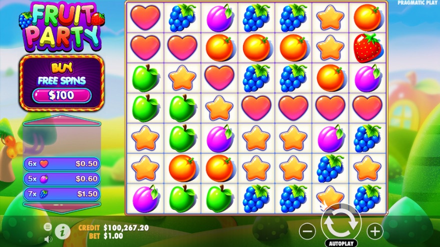 Fruit Party slot game interface