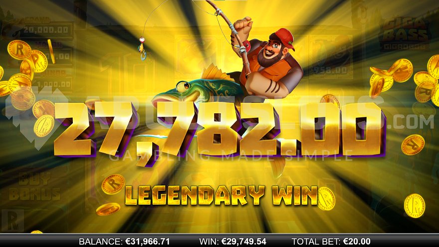 Legendary win screen showing 1487x bet multiplier