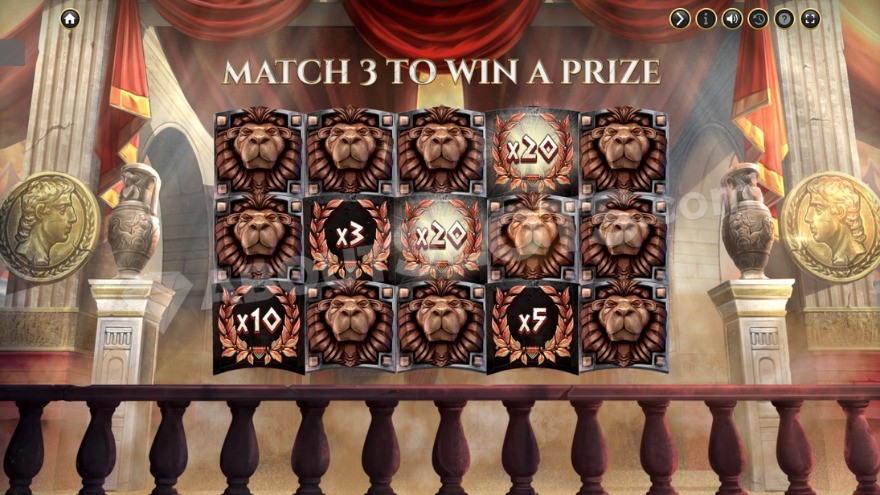 Bonus game where three matching symbols lead to a win.