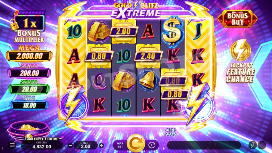 Base game with Jackpots visible on the left side