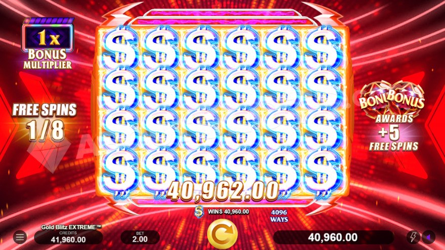 Free Spins feature with massive win displayed on the reels