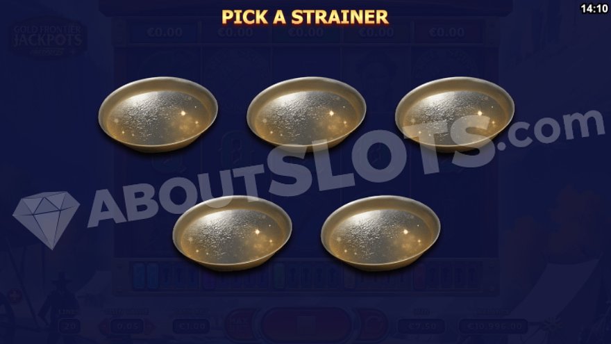 Gold Frontier Jackpots scatter symbols and bonus feature display