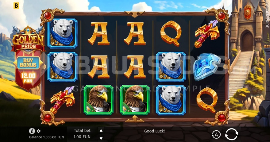 Golden Pride base game with 5x3 game grid