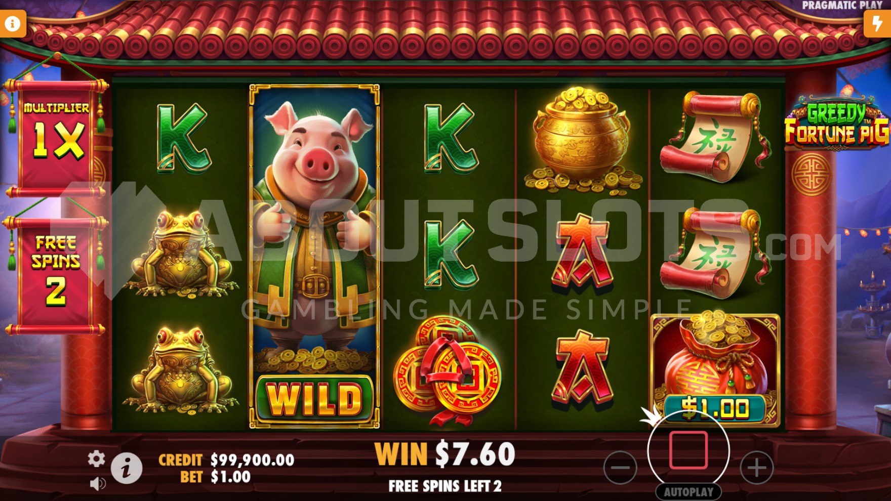 Expanded wild symbol on the reels after collecting money prize from money symbol