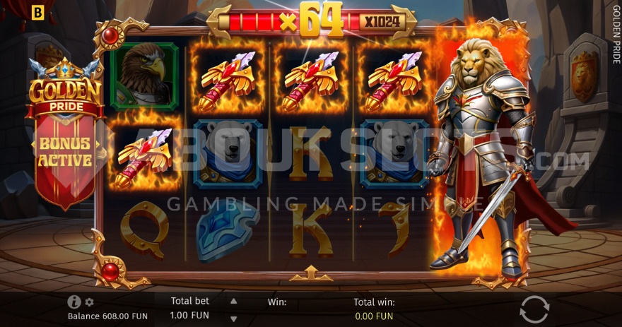 Golden Pride respin feature with 64X Multiplier