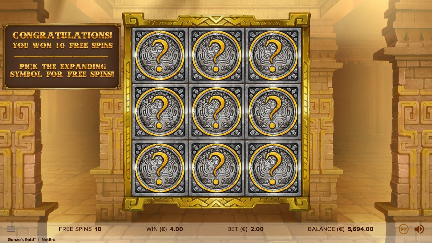 Cluster pays mechanic demonstration in Gonzo's Gold slot