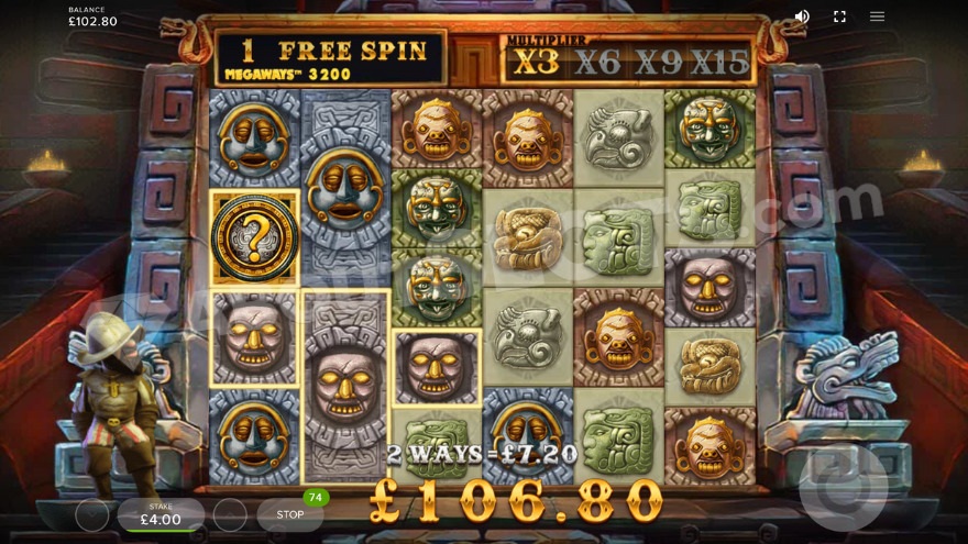 Bonus game with 3X win multiplier activated.