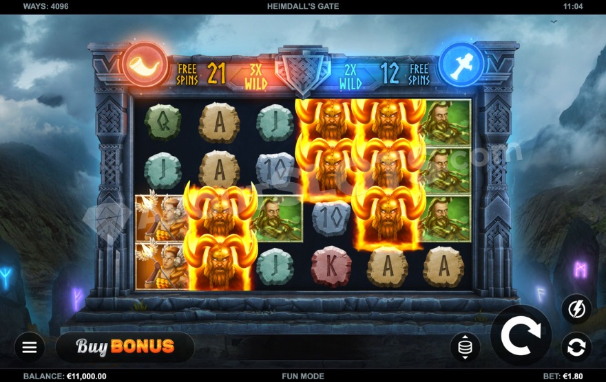 Base game interface with misty mountains in the background