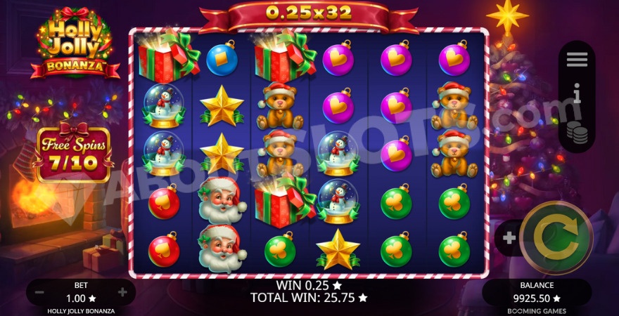 Free spins feature with random multiplier symbols displayed on the reels.