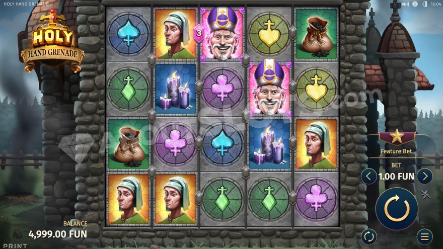 Holy Hand Grenade base game with a medieval church in the background