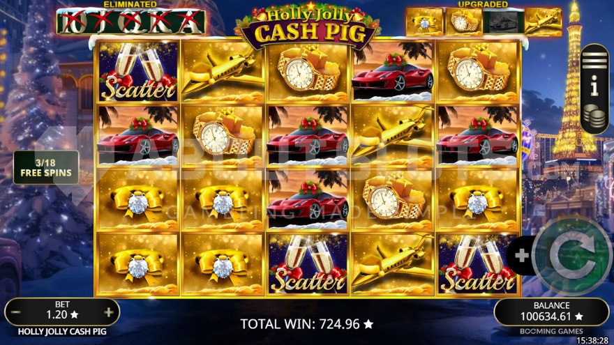 Holly Jolly Cash Pig Free Spins with Upgraded Symbols