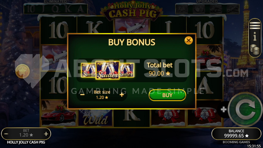 Holly Jolly Cash Pig Feature Buy Option